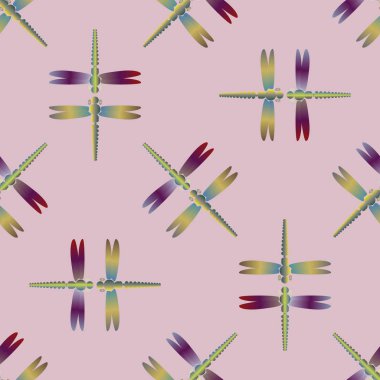 Yusufçuk, vektör çizim ile Dikişsiz soyut desen. Desen kartı, davet, ambalaj kağıdı, tekstil kumaş için 