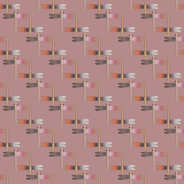 Dekoratif renkli seamless modeli ile şirin yusufçuk