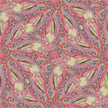 Soyut kumaş çiçek renkli seamless modeli, vektör çizim