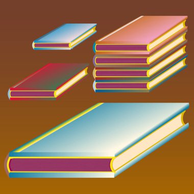 Renkli Notebook yığınları. Vektör çizim