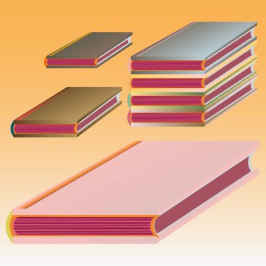 Renkli Notebook yığınları. Vektör çizim