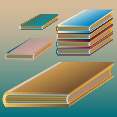 Renkli Notebook yığınları. Vektör çizim