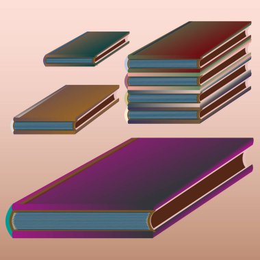 Renkli Notebook yığınları. Vektör çizim