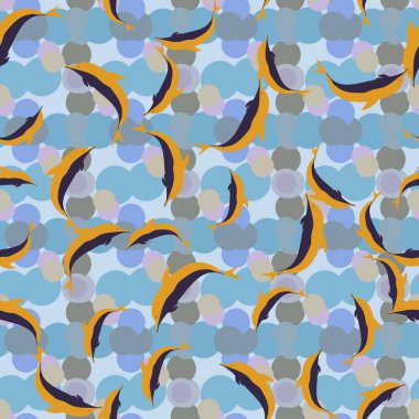 Renkli yunuslar Dikişsiz desen, çizim