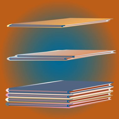 Renkli Notebook yığınları. Vektör çizim