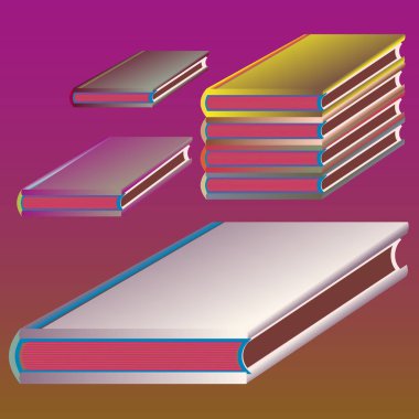 Renkli Notebook yığınları. Vektör çizim