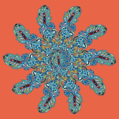 Stil zentangle yeni simetrik mandala doodle ile sanat esin kaynağı oldu. Duvar kağıdı, desen dolgularını, web sayfaları, yüzey dokuları için dekoratif nesne-ebilmek var olmak kullanılmış.