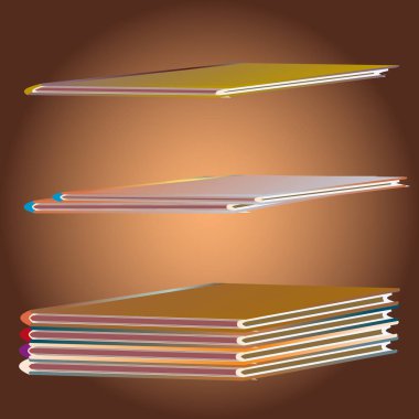 Renkli Notebook yığınları. Vektör çizim
