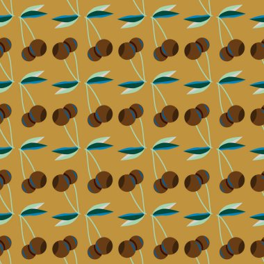 Kiraz, vektör çizim ile vektör seamless modeli 