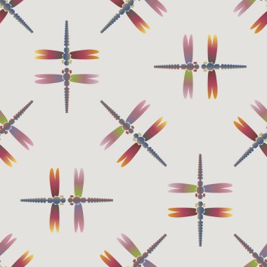 Yusufçuk, vektör çizim ile Dikişsiz soyut desen. Desen kartı, davet, ambalaj kağıdı, tekstil kumaş için 