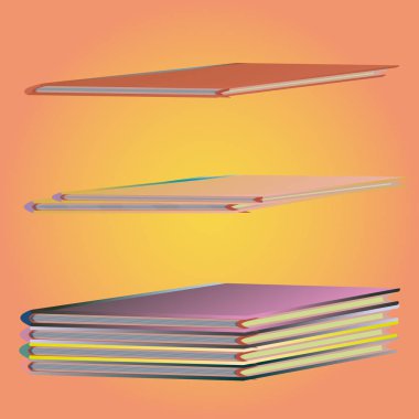 Renkli Notebook yığınları. Vektör çizim