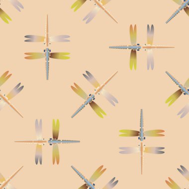 Yusufçuk, vektör çizim ile Dikişsiz soyut desen. Desen kartı, davet, ambalaj kağıdı, tekstil kumaş için 