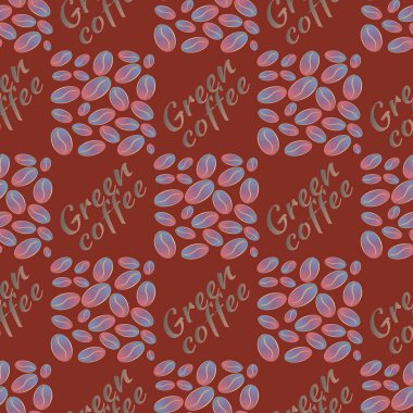 Yeşil kahve çekirdekleri Dikişsiz desen arka plan