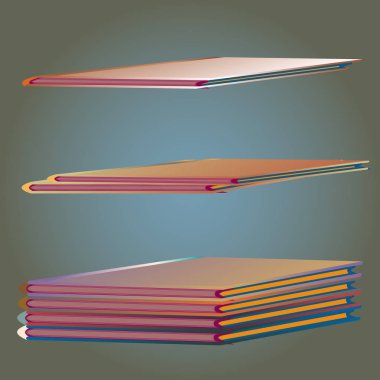 Renkli Notebook yığınları. Vektör çizim