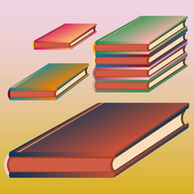 Renkli Notebook yığınları. Vektör çizim