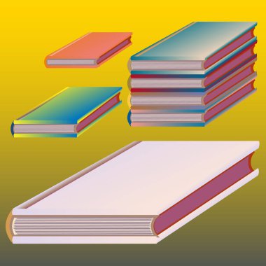 Renkli Notebook yığınları. Vektör çizim