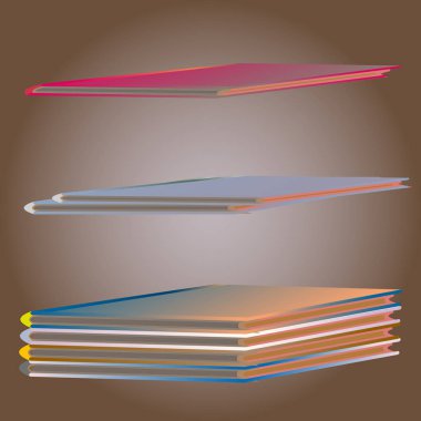 Renkli Notebook yığınları. Vektör çizim