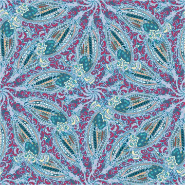 Soyut kumaş çiçek renkli seamless modeli, vektör çizim