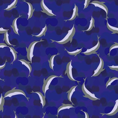 Renkli yunuslar Dikişsiz desen, çizim