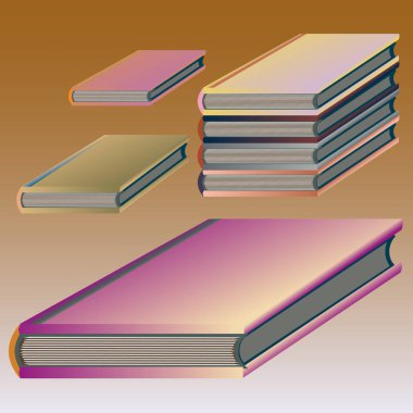 Renkli Notebook yığınları. Vektör çizim