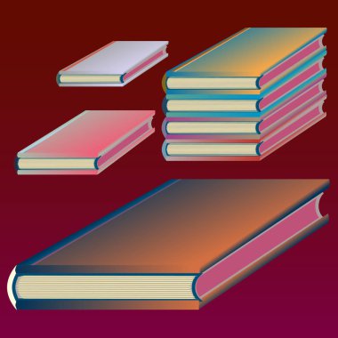 Renkli Notebook yığınları. Vektör çizim