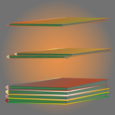 Renkli Notebook yığınları. Vektör çizim