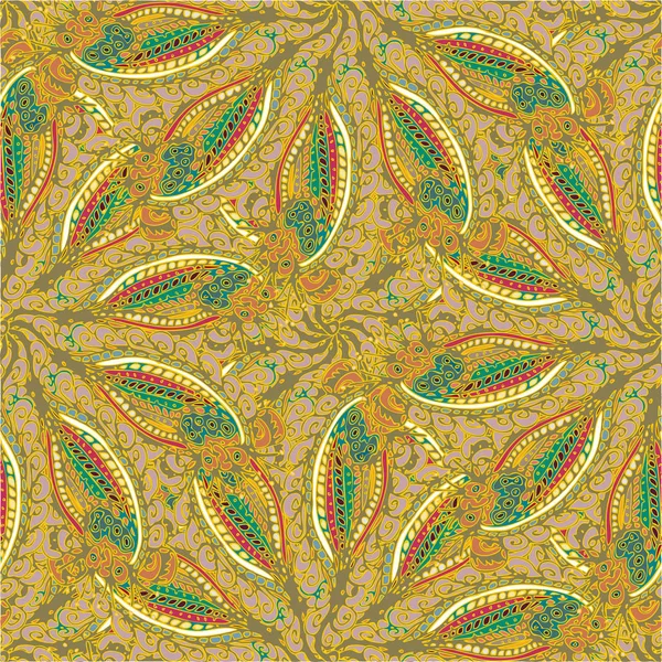 Tissu Abstrait Fond Feuilles Florales Motif Sans Couture Illustration Vectorielle — Image vectorielle