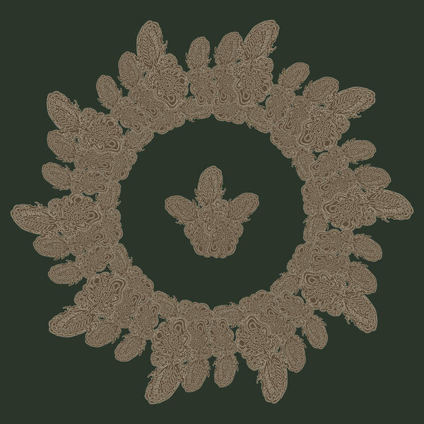 New symmetrical mandala in style zentangle inspired art with doodle. Decorative object can be used for wallpaper, pattern fills, web pages, surface textures.