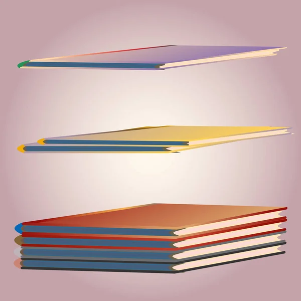 Des Piles Carnets Colorés Illustration Vectorielle — Image vectorielle