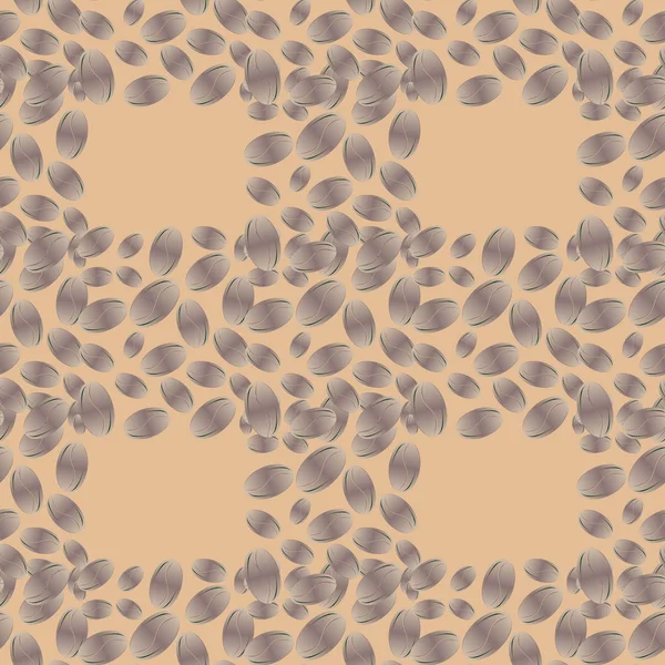 コーヒー豆のシームレスなパターンの背景 — ストックベクタ