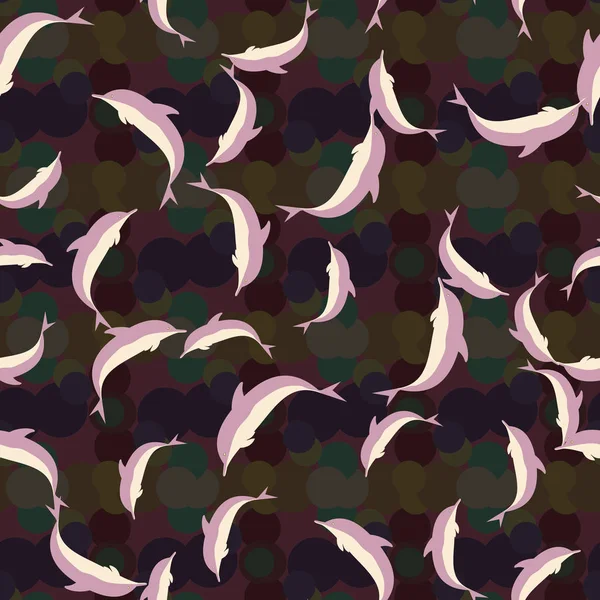 Renkli yunuslar Dikişsiz desen, çizim