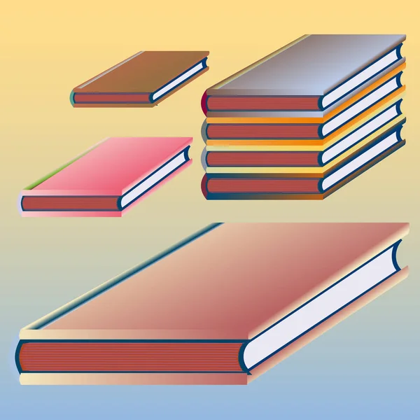 Montones Cuadernos Colores Ilustración Vectorial — Vector de stock