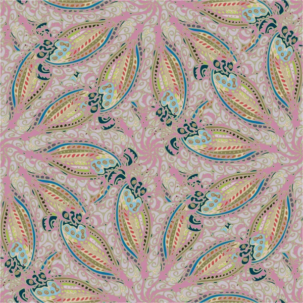 Soyut kumaş çiçek renkli seamless modeli, vektör çizim