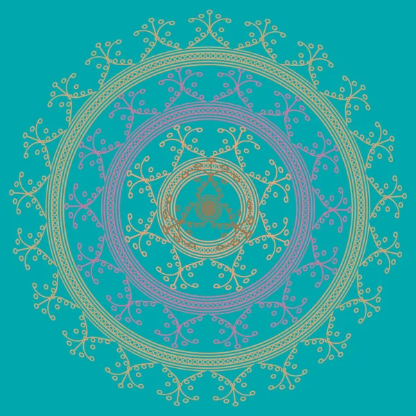 Basit renkli soyut mandala. Basit şekiller oluşan parlak dairesel süsleme. 