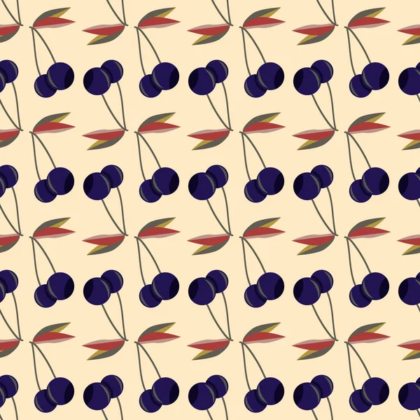 Kiraz, vektör çizim ile vektör seamless modeli 