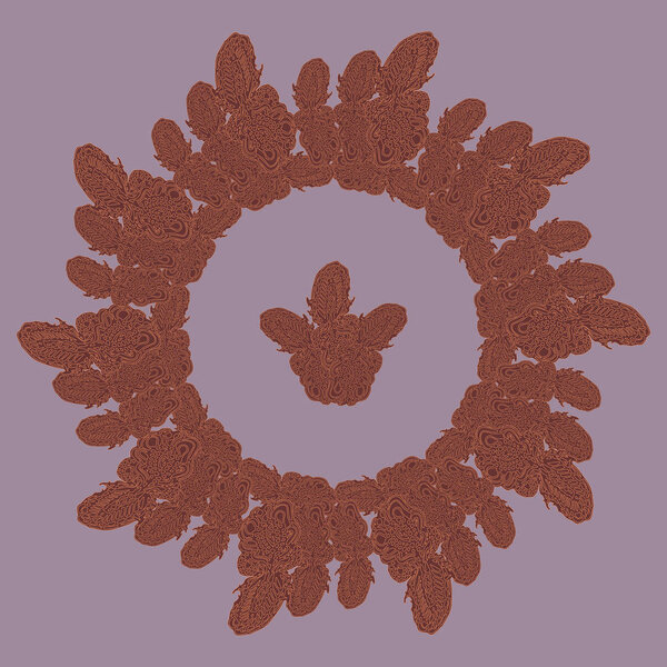 New symmetrical mandala in style zentangle inspired art with doodle. Decorative object can be used for wallpaper, pattern fills, web pages, surface textures.