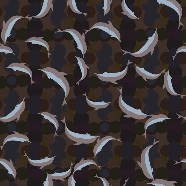 Golfinhos Coloridos Sem Costura Padrão Ilustração — Vetor de Stock