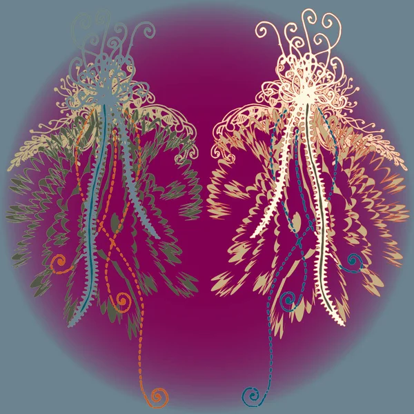 Yeni tasarım çalışmaları için el yapımı doodle ile soyut desen