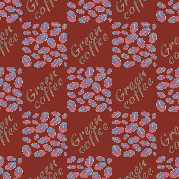 Yeşil kahve çekirdekleri Dikişsiz desen arka plan