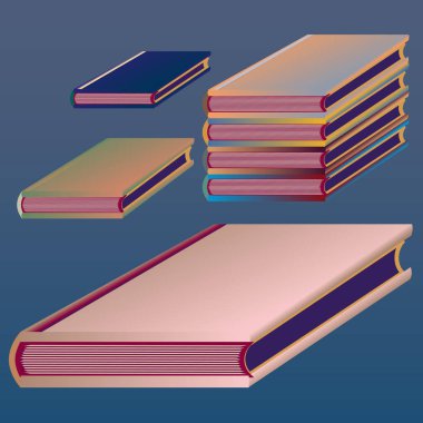 Renkli Notebook yığınları. Vektör çizim