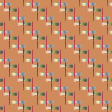 Dekoratif renkli seamless modeli ile şirin yusufçuk