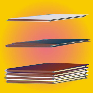 Renkli Notebook yığınları. Vektör çizim