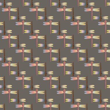 Dekoratif renkli seamless modeli ile şirin yusufçuk