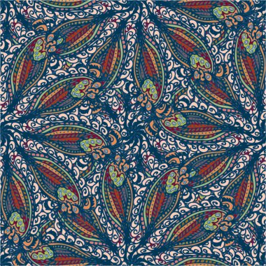 Soyut kumaş çiçek renkli seamless modeli, vektör çizim