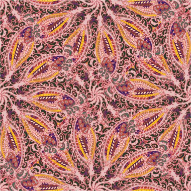 Soyut kumaş çiçek renkli seamless modeli, vektör çizim