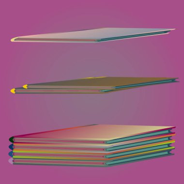 Renkli Notebook yığınları. Vektör çizim