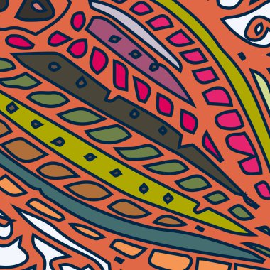 Soyut süs çiçek renkli seamless modeli, vektör çizim