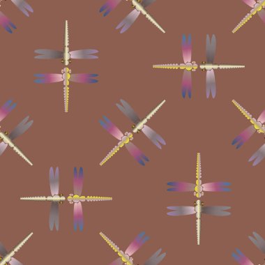 Yusufçuk, vektör çizim ile Dikişsiz soyut desen. Desen kartı, davet, ambalaj kağıdı, tekstil kumaş için 