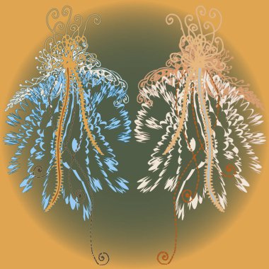 Yeni tasarım çalışmaları için el yapımı doodle ile soyut desen