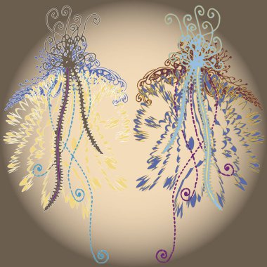 Yeni tasarım çalışmaları için el yapımı doodle ile soyut desen